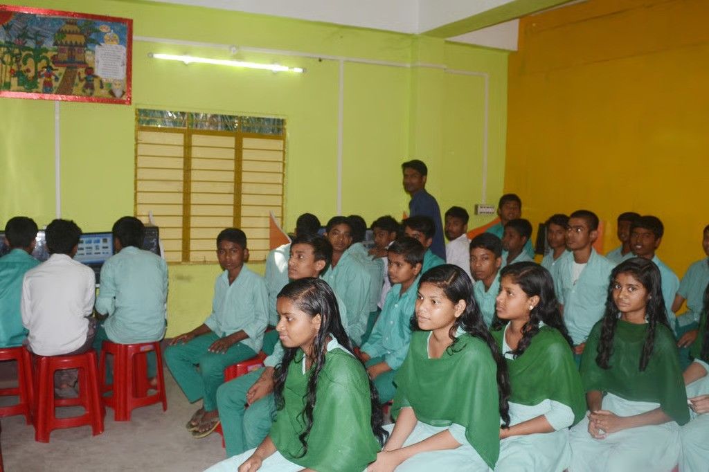 Students learning together in the classroom